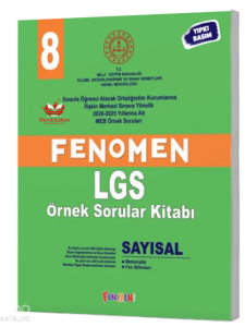 8.Sınıf LGS MEB Sayısal Örnek Sorular Fenomen Yayınları