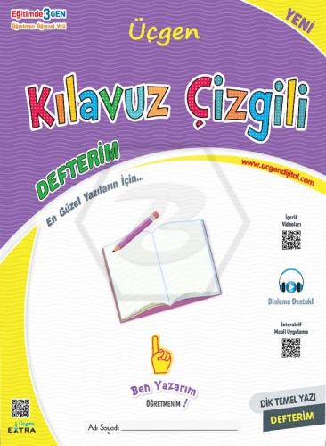 ÜÇGEN OKUMA YAZMA SETİ - KILAVUZ ÇİZGİLİ DEFTERİM - 32 SAYFA - 2024