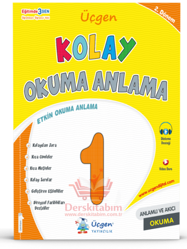 ÜÇGEN 1. SINIFKOLAY OKUMA ANLAMA - 18 HAFTA -  2. DÖNEM