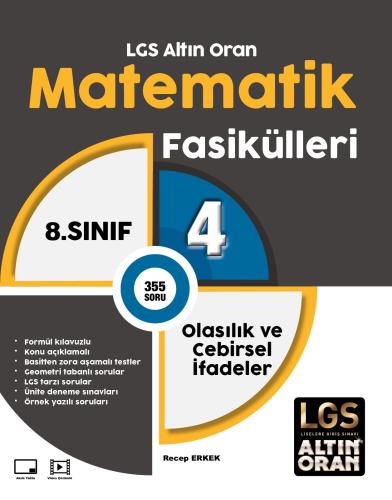 ALTIN ORAN 8. SINIF MATEMATİK 4.FASİKÜL OLASILIK VE CEBİRSEL İFADELER 